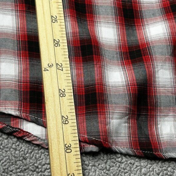 Dixxon Shirt Mens Large Red Black Plaid Hollywood IOMGIA Short Sleeve Button Up - Picture 13 of 13